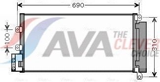 Радиатор кондиционера (конденсатор) AVA (алюминий). Артикул FTA5356D
