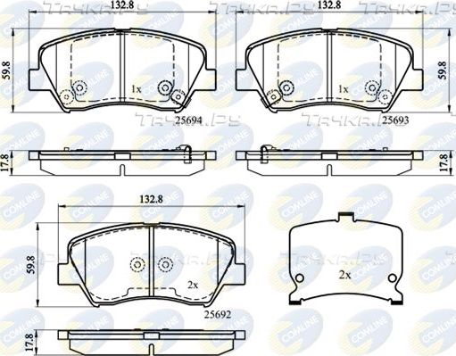 Тормозные колодки Comline Comline передние для Hyundai Santa Fe II 2006-2012. Артикул CBP32152