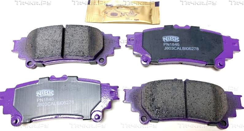 Тормозные колодки NiBK задние для Lexus GS IV 2011-2018. Артикул PN1846