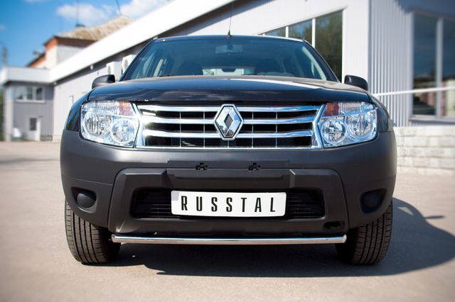 Защита RusStal переднего бампера d42 (дуга) для Renault Duster FWD I 2010-2020. Артикул RD2Z-000436