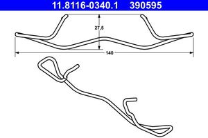 Пружина тормозного суппорта ATE задний для Mercedes-Benz E-Класс IV (W212, S212, C207) 2009-2016. Артикул 11.8116-0340.1