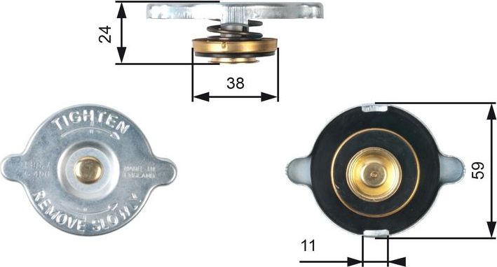 Крышка радиатора Gates для Alfa Romeo Spider I 1966-1993. Артикул RC107