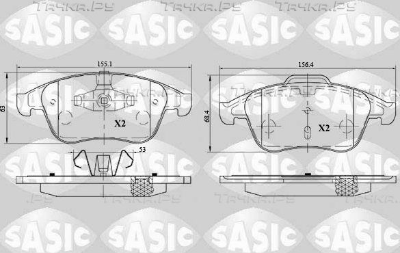 Тормозные колодки Sasic передние для Renault Latitude I 2010-2015. Артикул 6214027