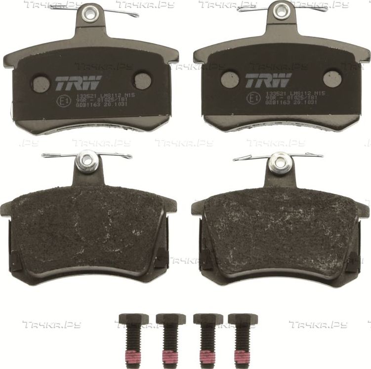 Тормозные колодки TRW COTEC задние для Audi Cabriolet 1991-2000. Артикул GDB1163