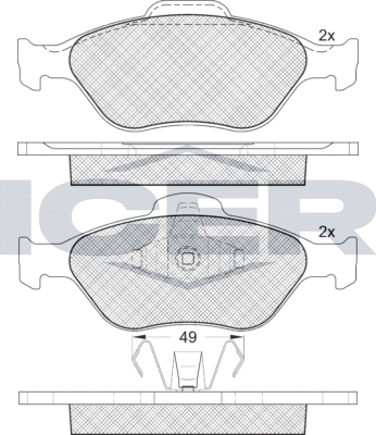 Тормозные колодки Icer. Артикул 181343