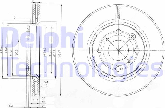 Тормозной диск Delphi. Артикул BG3976