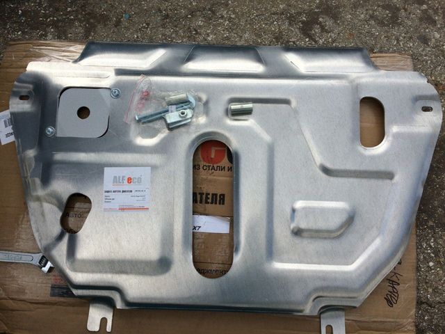 Защита алюминиевая Alfeco для картера и КПП Geely Emgrand X7 2013-2026. Артикул ALF.08.06 AL4