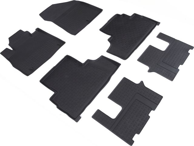 Коврики резиновые Seintex с высоким бортиком для салона Hyundai Sata Fe IV 2018-2020. Артикул 89821