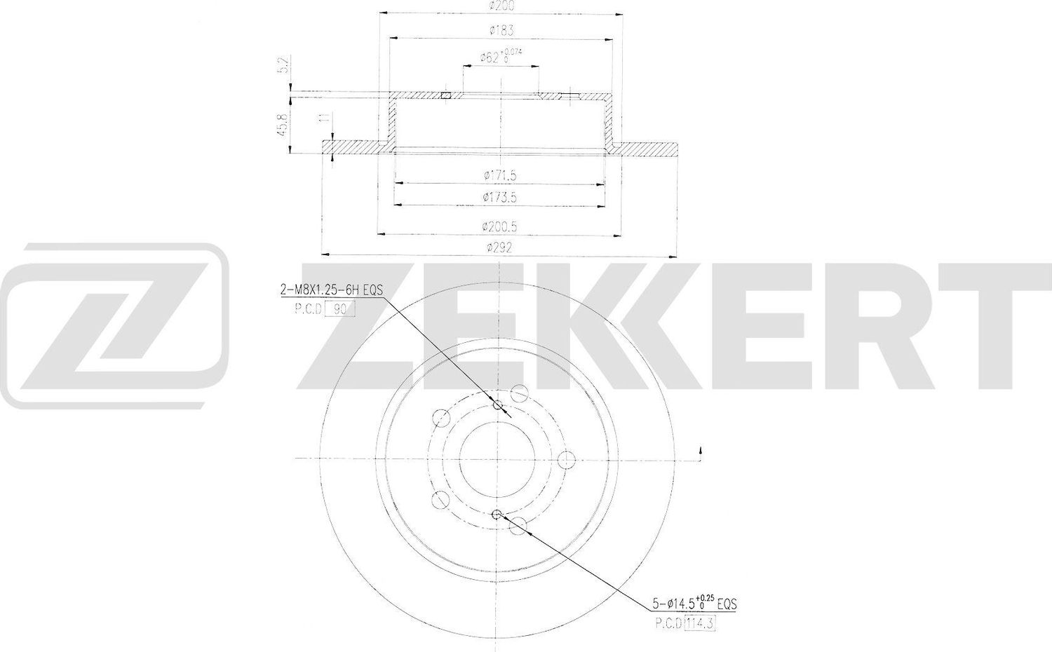 Тормозной диск Zekkert. Артикул BS-6804