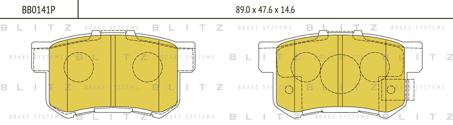 Колодки тормозные HONDA CR-V 02- задн. (Blitz). Артикул BB0141P