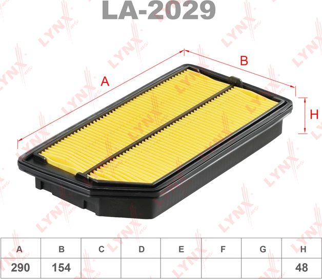 Воздушный фильтр LYNXauto. Артикул LA-2029