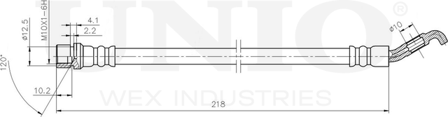 Шланг тормозной (Unio). Артикул BRH-10049
