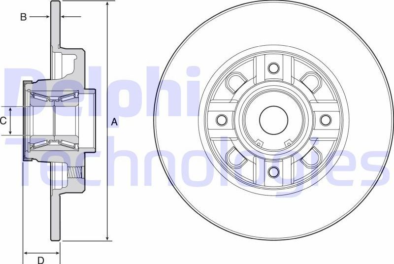 Тормозной диск Delphi. Артикул BG9116RS