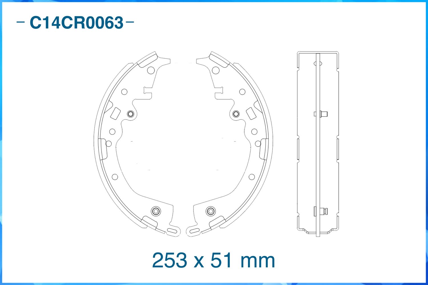 Колодки тормозные задние барабанные (Cworks). Артикул C14CR0063