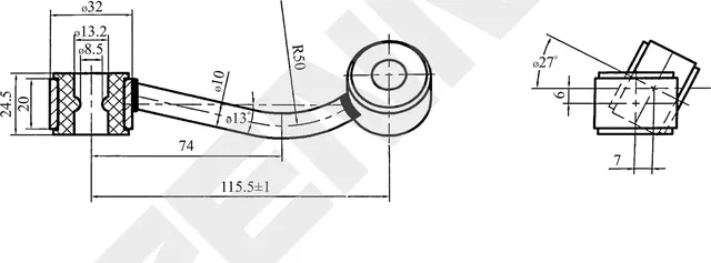 Тяга стабилизатора передняя левая MERCEDES SPRINTER 95-06, VW LT 28-35 96-06 (Zennek). Артикул DST0100