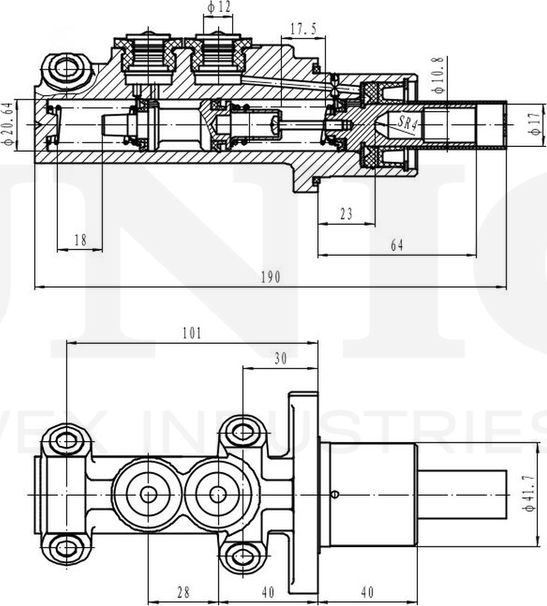 Цилиндр тормозной главный (Unio). Артикул BRC-20003