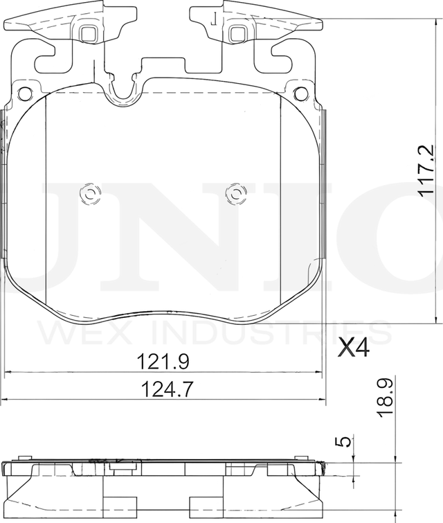 Колодки тормозные дисковые, комплект (Unio). Артикул BRP-20201