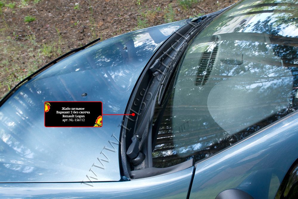 Накладка Русская Артель пластиковая в проем стеклоочистителей без скотча (жабо цельное, 3мм, вариант 2) для ВАЗ Lada Largus 2012-2019. Артикул NL3-156712
