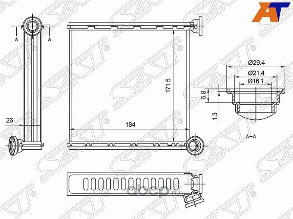 Радиатор отопителя салона AUDI A3 12-SKODA OCTAVI (SAT). Артикул STSD273950