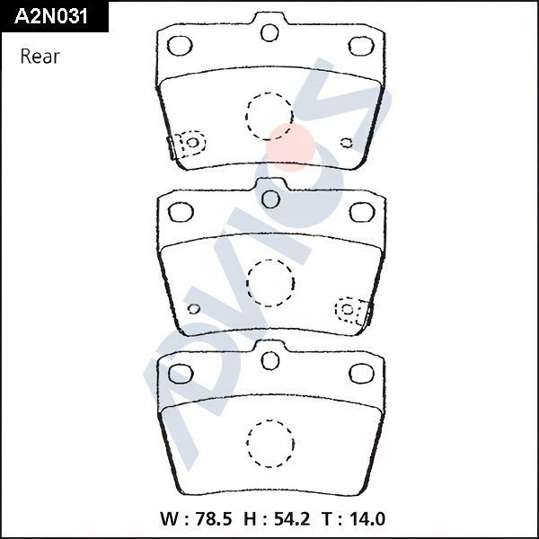 Тормозные колодки Advics задние для Vortex Tingo I 2010-2013. Артикул A2N031