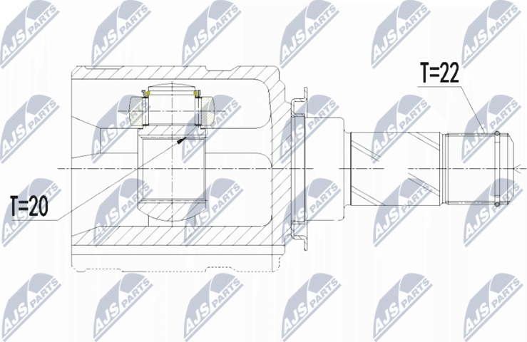Шрус внутренний (граната) NTY. Артикул NPW-PL-051