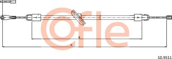 Трос ручника (тросик ручного тормоза) Cofle передний для Mercedes-Benz M-Класс I (W163) 1998-2005. Артикул 92.10.9511