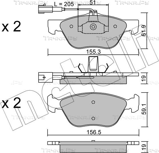 Тормозные колодки Metelli. Артикул 22-0083-1