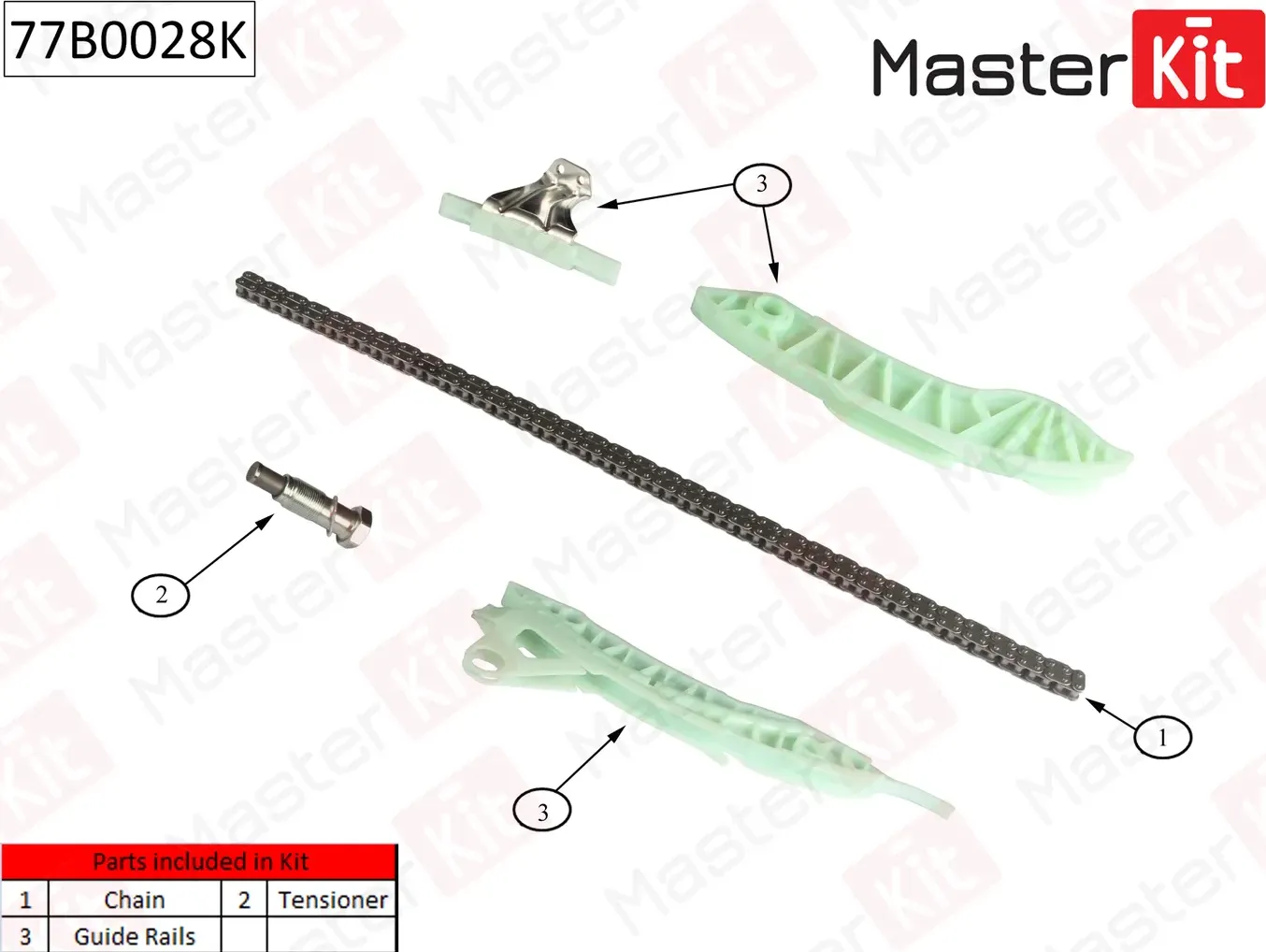 Комплект цепи ГРМ CITRO?N/PEUGEOT C3/C4/C5/8FN BMW F20/F30 N13B16A (без звездочк (Master KIT) Master KIT. Артикул 77B0028K