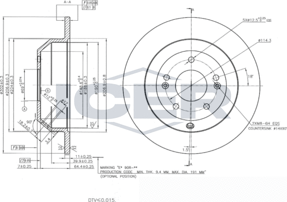 Тормозной диск Icer. Артикул 78BD5185-2