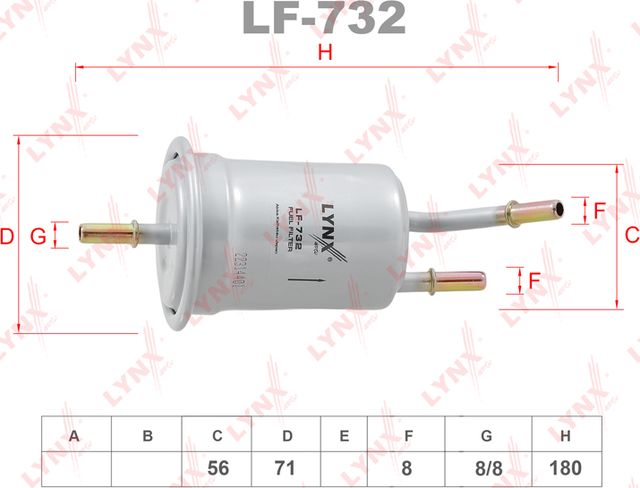Топливный фильтр LYNXauto. Артикул LF-732