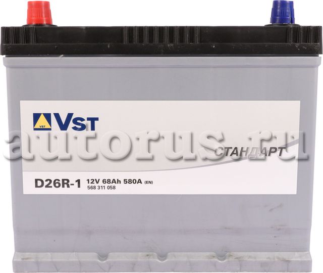 Аккумуляторная батарея V СТАНДАРТ [12V 68Ah 580A] (VST). Артикул 568311058