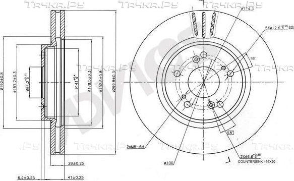 Тормозной диск Advics для Honda Accord VII 2003-2008. Артикул C6F181B