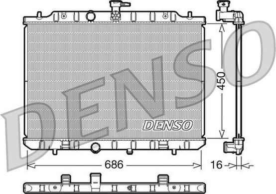 Радиатор охлаждения двигателя Denso (алюминий). Артикул DRM46009