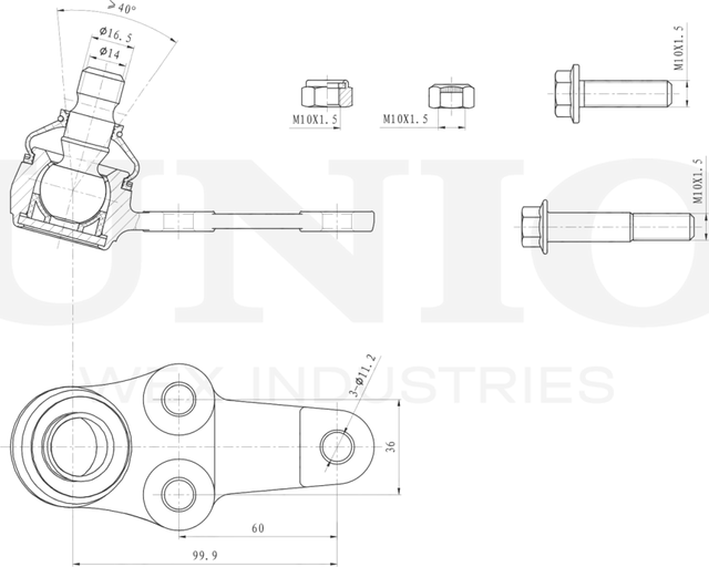 Опора шаровая (Unio). Артикул SSP-20039