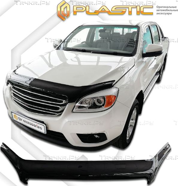 Дефлектор СА Пластик exclusive для капота (Classic черный) Jac T6 2018-2026. Артикул 2010060115321
