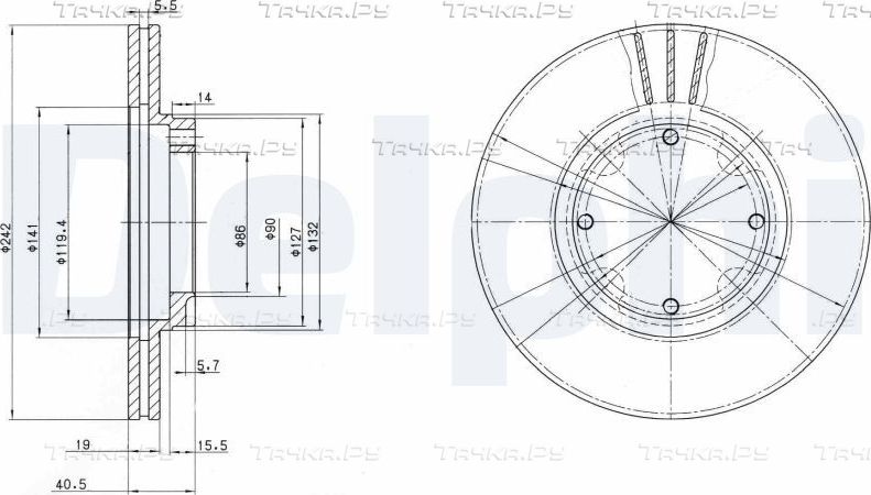 Тормозной диск Delphi передний для Hyundai Scoupe 1990-1996. Артикул BG2394