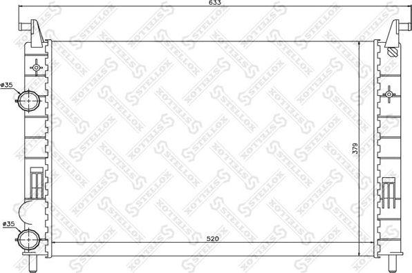 Радиатор охлаждения двигателя Stellox для Fiat Albea 2001-2012. Артикул 10-25699-SX