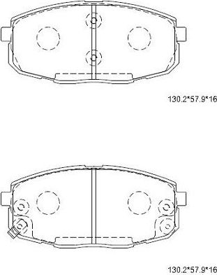 Тормозные колодки Asimco передние для Kia Cerato II 2009-2013. Артикул KD9740