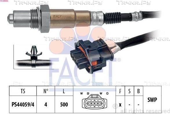 Лямбда-зонд (кислородный датчик) Facet Made in Italy - OE Equivalent для Opel Vectra C 2005-2008. Артикул 10.8065