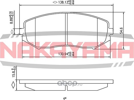 Колодки тормозные дисковые передние SUZUKI GRAND VITARA 1.6VVT/2 (Nakayama). Артикул HP8363NY