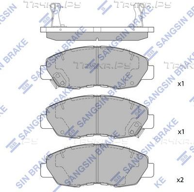 Тормозные колодки Sangsin Hi-Q. Артикул SP1109B