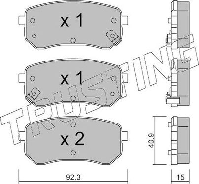 Тормозные колодки Trusting задние для Kia Picanto I 2004-2011. Артикул 831.0
