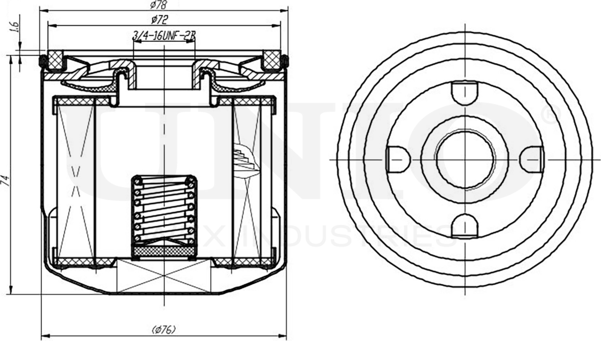 Фильтр масляный (Unio). Артикул FLT-20037