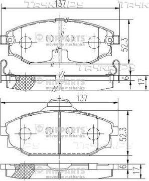 Тормозные колодки Nipparts передние для Hyundai Galloper II 1998-2003. Артикул J3600523