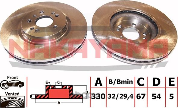 Диск тормозной передний (Nakayama). Артикул Q4756