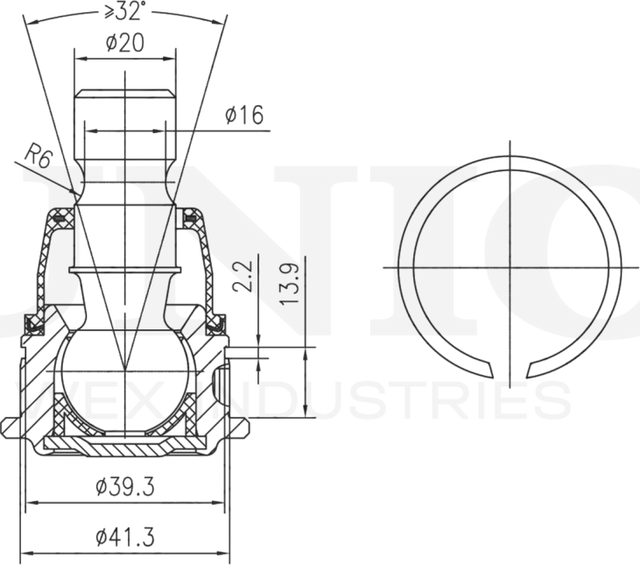 Опора шаровая (Unio). Артикул SSP-20001