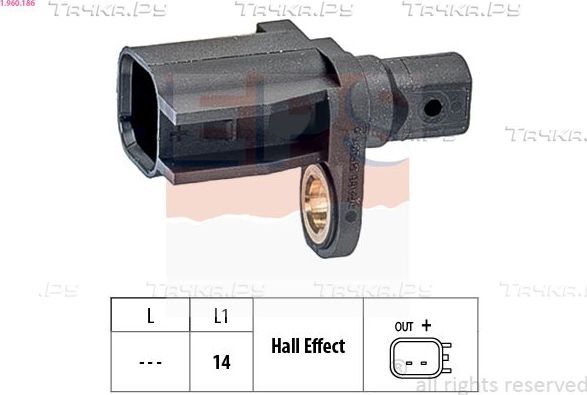 Датчик ABS EPS Made in Italy - OE Equivalent. Артикул 1.960.186