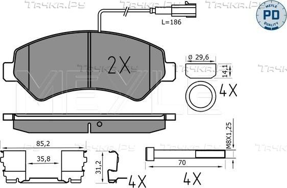 Тормозные колодки Meyle PD. Артикул 025 244 6619-2/PD