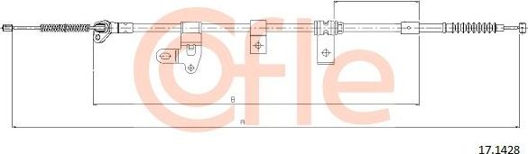 Трос ручника (тросик ручного тормоза) Cofle. Артикул 92.17.1428