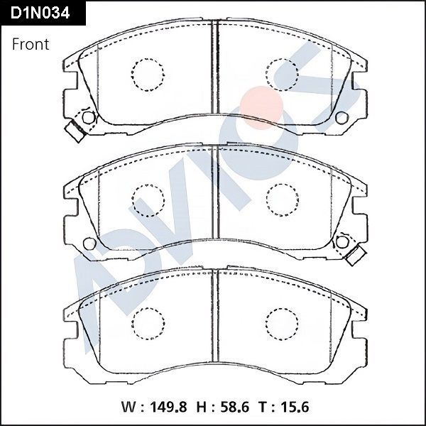 Тормозные колодки Advics. Артикул D1N034